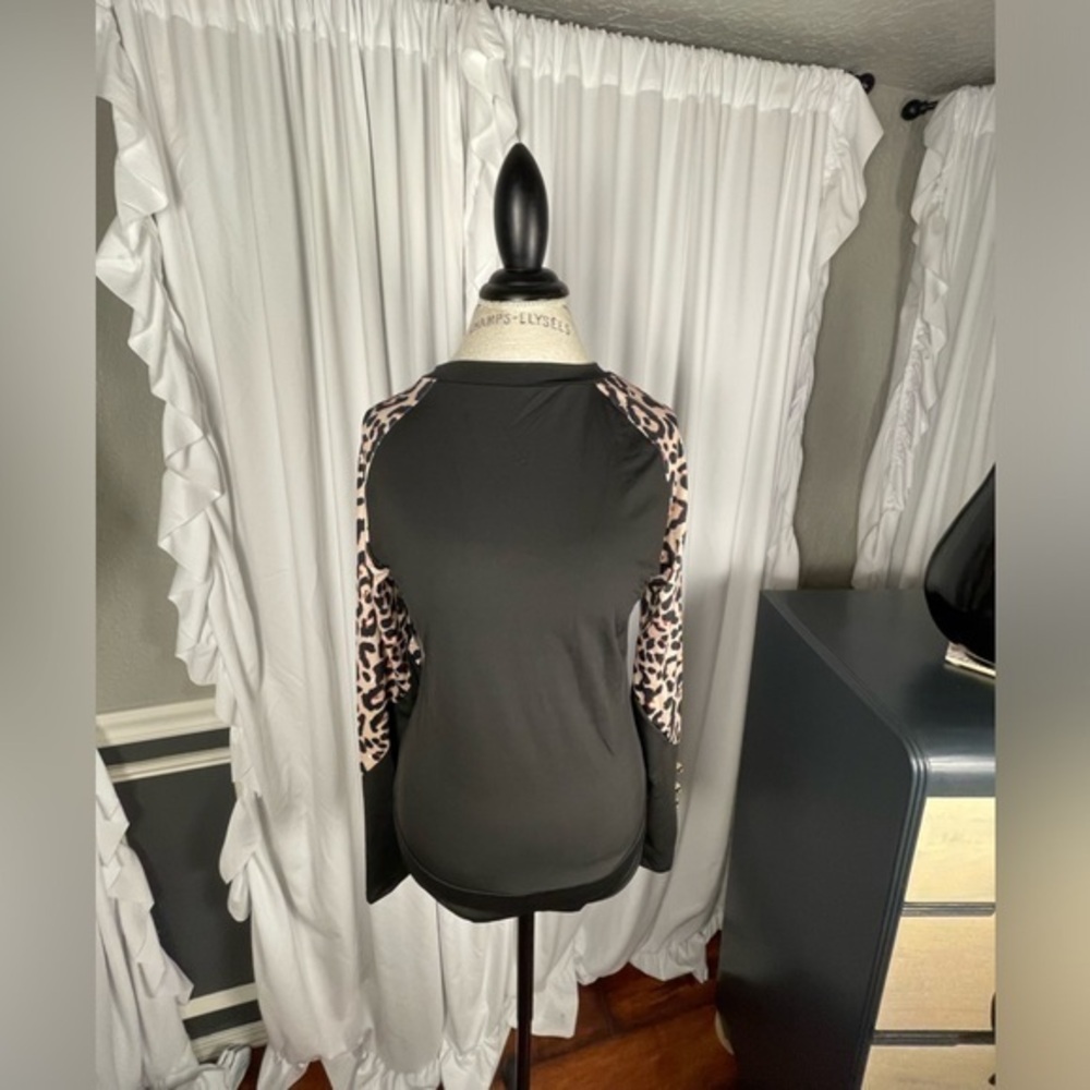 Black And Leopard Bodysuit Size Large NWT